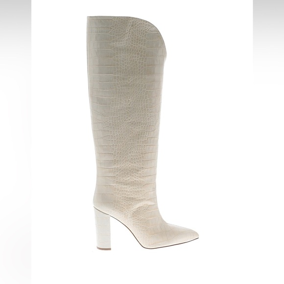 Paris Texas V cut croc embossed leather knee high boots - Picture 5 of 6